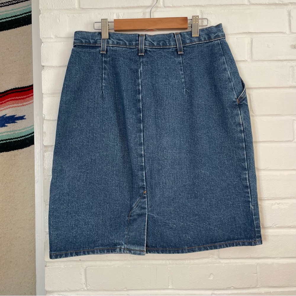 Vintage 80’s Vivaldi Jean Skirt Women’s Size 12 Denim Western Boot Scootin - Picture 4 of 9